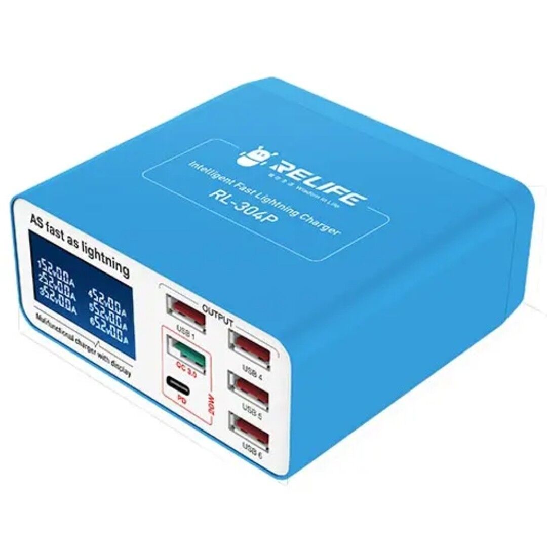 Relife RL-304P 6 Port Dijital Usb Test ve Şarj Cihazı