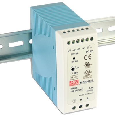 MDR-60-05 50W 5VDC 10A Ray Montaj Güç Kaynağı
