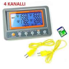 AZ 88598 K Tipi Sıcaklık Kayıt Cihazı 4 Kanallı Datalogger