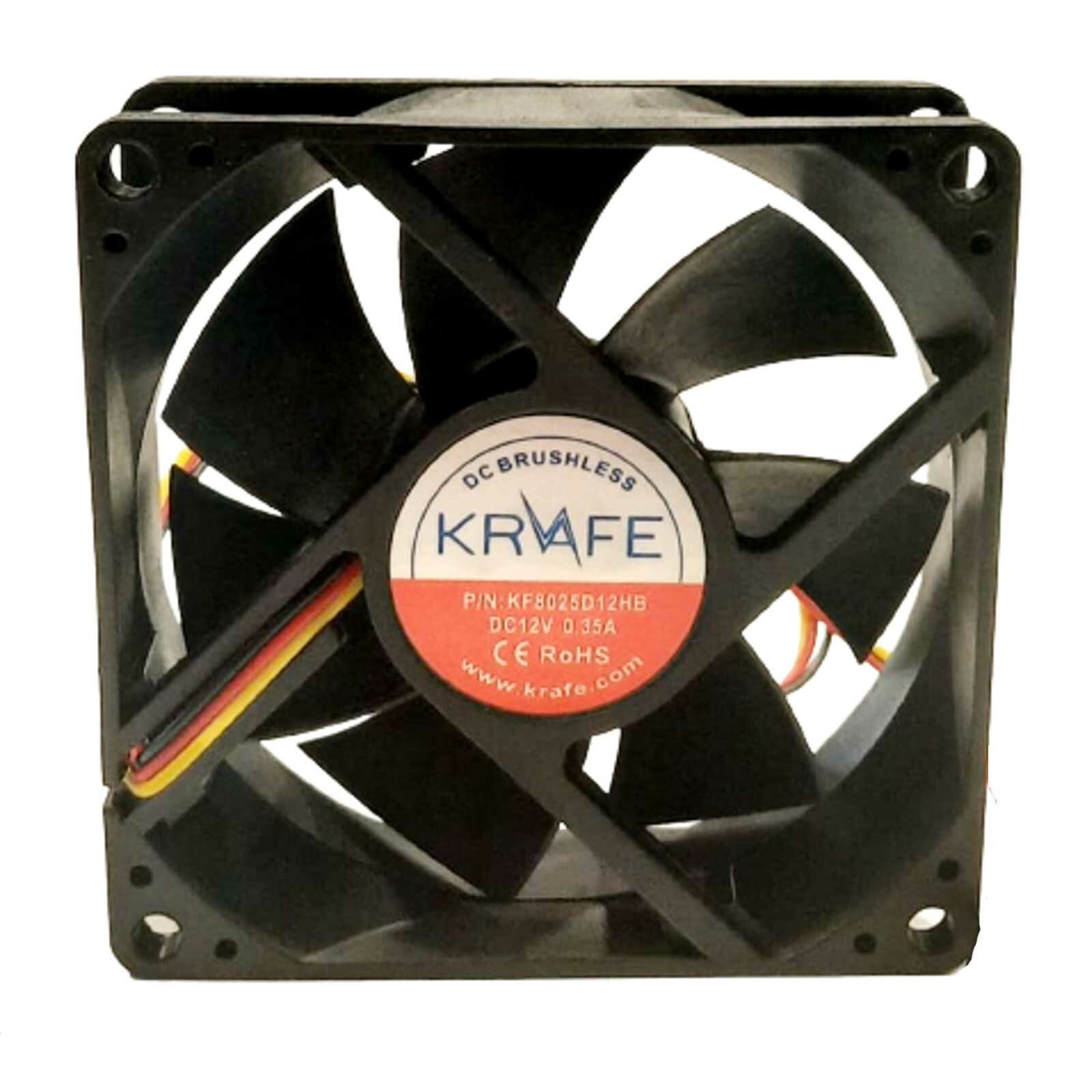 Krafe 80x80x25 12V Dc 3 Kablolu Rulmanlı Fan