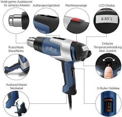 Steinel HL-2020-E 2200w Profesyonel Sıcak Hava Tabancası (Çantalı set)
