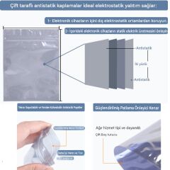250x350mm Kilitli Antistatik Esd Poşet