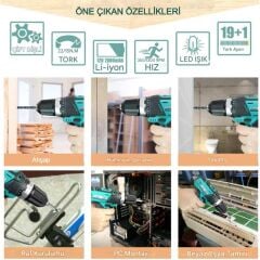 Proskit PT-1206F 12V Li-Ion Şarjlı Matkap Vidalama