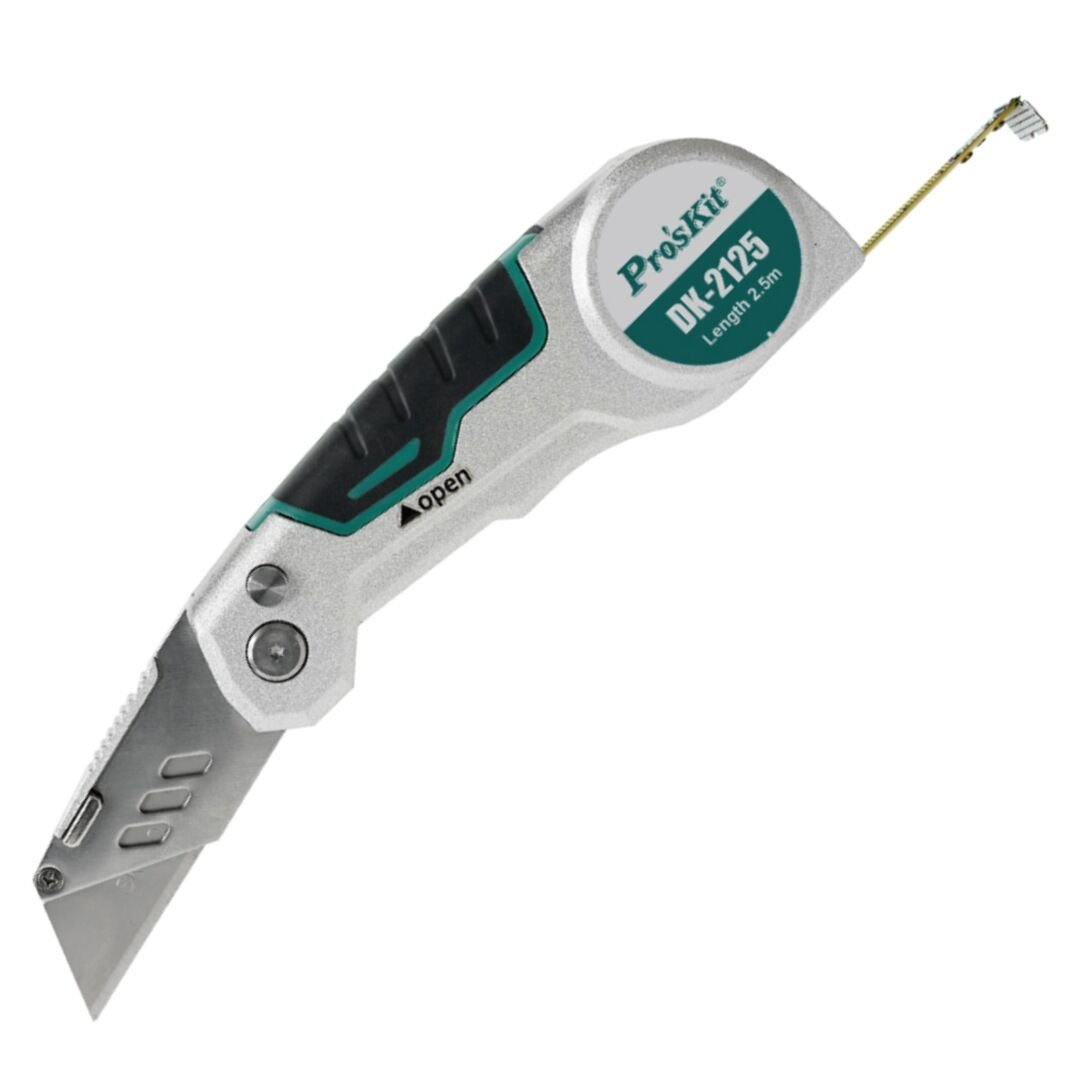 Proskit DK-2125 2'si 1 Arada Maket Bıçağı ve Şerit Metre
