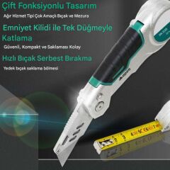 Proskit DK-2125 2'si 1 Arada Maket Bıçağı ve Şerit Metre