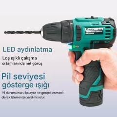 Proskit PT-1216F 12V Li-Ion Şarjlı Matkap Vidalama