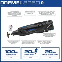 Dremel 8260-5 65 Aksesuarlı Çok Amaçlı Akülü El Motoru
