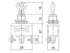 Cntd C51R3 On-Off-On 3P Yaylı Toggle Switch