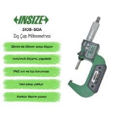 İnsize 3108-50A Dış Çap Dijital Mikrometresi | 25-50 mm