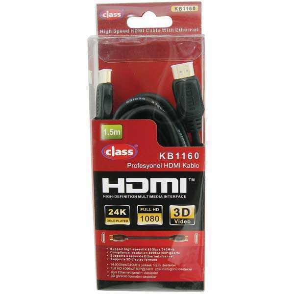 Class 1.5 Metre Altın Uçlu 1.4V Hdmi Kablo