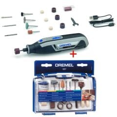 Dremel 7760-15 Çok Amaçlı Akülü El Motoru + 52 Parça Aksesuar Seti