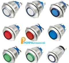 19mm IP67 Ledli Metal Sinyal Lambası