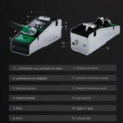 Tbk 211 Mini Taşınabilir Şarjlı C210 Havya İstasyonu