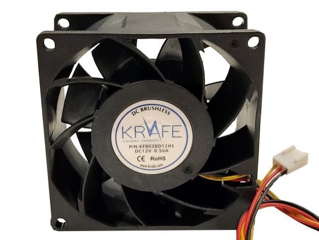 Krafe 80x80x38 12V Dc 3 Kablolu Rulmanlı Fan
