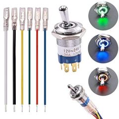 19mm IP67 Rgb Led Işıklı Metal Toggle Anahtar