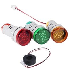 AD22 100A Dijital Ampermetre Göstergeli Led Sinyal Lambası