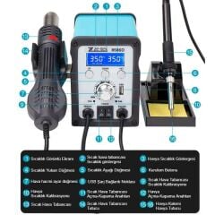 Ze-Tex 8586D Sıcak Hava Üflemeli Havya İstasyonu