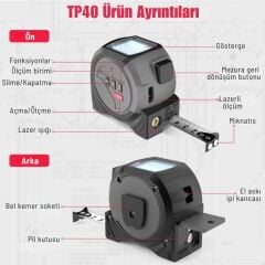 TP40 40m Lazer Mesafe Ölçer Şerit Metre