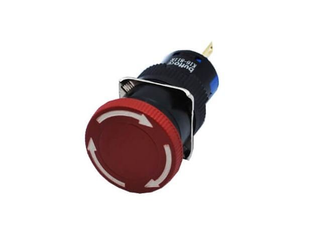 16mm Acil-Stop Buton Bas-Çevir 1NO/1NC