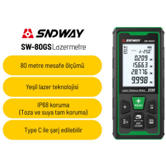 Sndway SW-80GS Yeşil Lazerli 80M Lazermetre