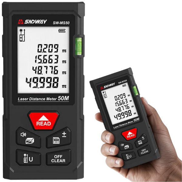 Sndway SW-MS50 50M Lazermetre Lazer Mesafe Ölçer