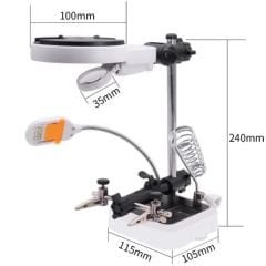 MG16129DC Ledli Büyüteçli  Havya Standı