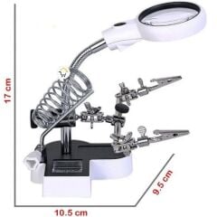 MG16126AC1 Ledli Büyüteçli Bord Tutuculu Havya Standı