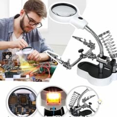 MG16126AC1 Ledli Büyüteçli Bord Tutuculu Havya Standı