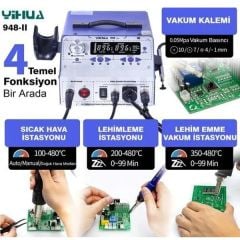 Yihua 948-II 4in1 Sıcak Hava Rework Havya ve Vakum İstasyonu