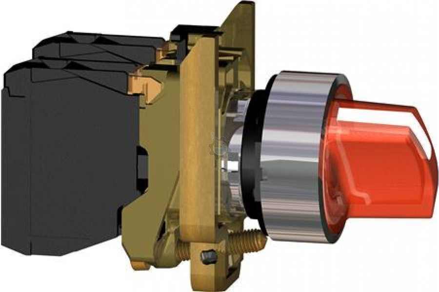 Schneider XB4BK124B5 Işıklı Mandal Buton Kırmızı 24V 2 Konumlu