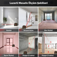 Sndway SW-TM60A Lazer Mesafe Ölçerli Şerit Metre | 60m + 5m