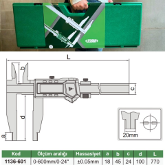 İnsize 1136-601 600mm Çift Çeneli Dijital Kumpas