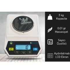 FLY 3000 Hassas Tartım Terazisi (3KG / 0.01GR)