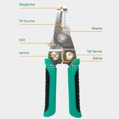 Proskit CP-406S Çok Fonksiyonlu Kablo Soyma Pensesi