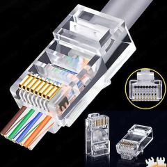 Ez RJ45 Cat6 Yeni Nesil Delikli Jack Konnektör 100 Adet