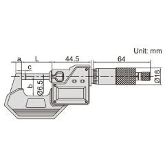 İnsize 3108-25A IP65 Dijital Hassas Mikrometre 0-25 mm
