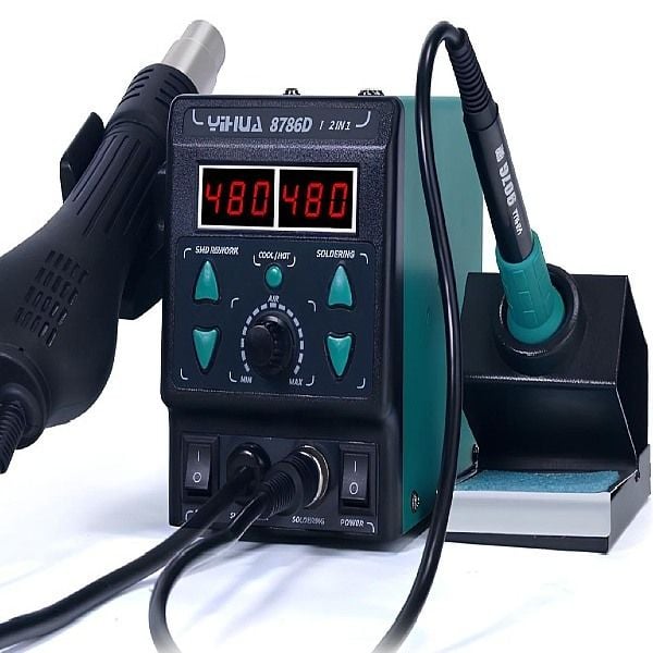 Yihua 8786D-I 2in1 Sıcak Hava Üflemeli Dijital Havya İstasyonu