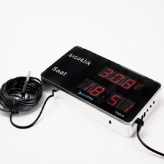 Luvinka TR903B 5m Kablolu Termometre | Saat-Alarm-25cm Ekran
