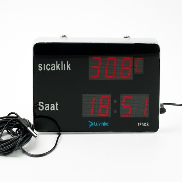Luvinka TR903B 5m Kablolu Termometre | Saat-Alarm-25cm Ekran