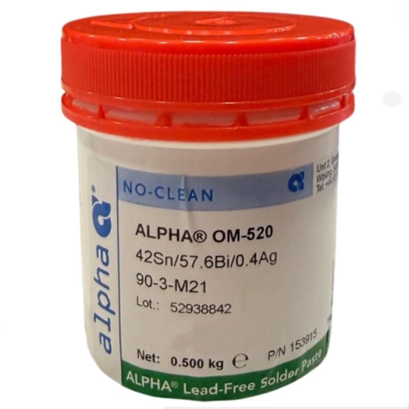 Alpha OM520 Düşük Sıcaklıkta Eriyen Kurşunsuz Krem Lehim