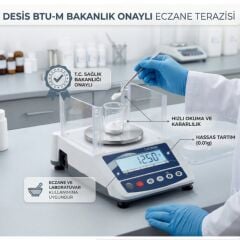 Desis BTU-M Bakanlık Onaylı Hassas Terazi 600GR | 0.01GR