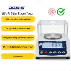 Desis BTU-M Bakanlık Onaylı Hassas Terazi 600GR | 0.01GR