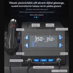 Sunline 866D+ Brushless Sıcak Hava Üflemeli Havya İstasyonu