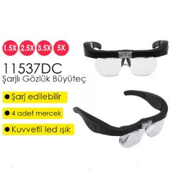 11537DC Şarj Edilebilir Ledli Kafa Büyüteç