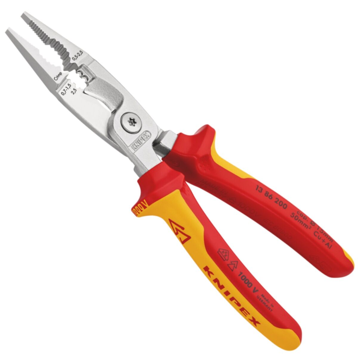 Knipex 13 86 200 Çok Fonksiyonlu VDE Elektrikçi Pensesi