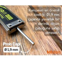 Mitutoyo 500-184-30 Dijital Kumpas | Yuvarlak Derinlik Çubuğu