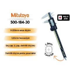 Mitutoyo 500-184-30 Dijital Kumpas | Yuvarlak Derinlik Çubuğu