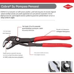 Knipex 87 01 300 Ayarlı Fort Pense Cobra 300mm