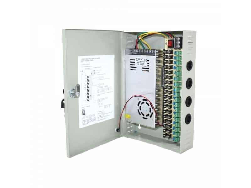 12V 30A 360W Panolu Metal Kasa Adaptör 18 Sigortalı