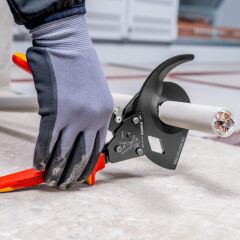 Knipex 95 36 280 Cırcır Mekanizmalı Vde Kablo Kesme Makası